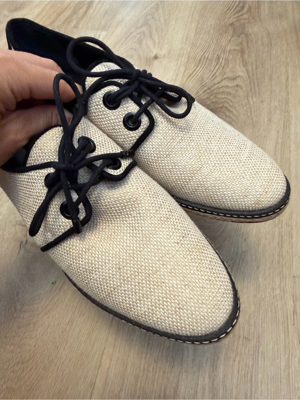 Tory Burch Fawn Canvas Oxford Espadrilles